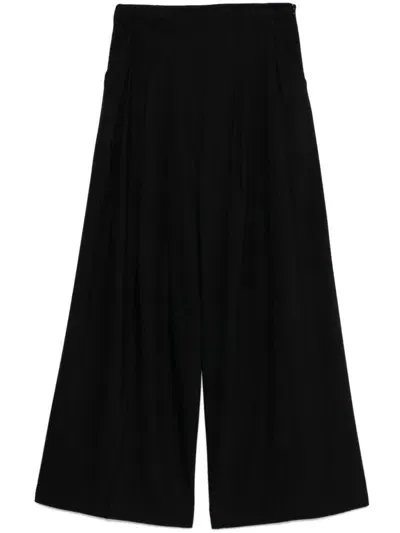 Semi-couture Nina Wide-leg Trousers In Black