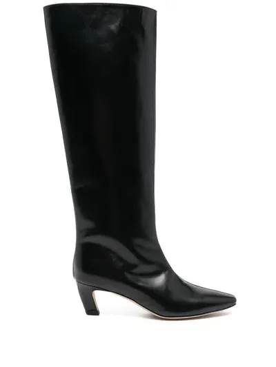 Semicouture 55mm Leather Boots In Black