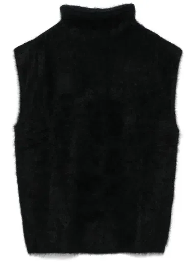 Semicouture Brushed Vest In Black