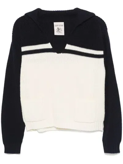 Semicouture Colour-block Sweater In White