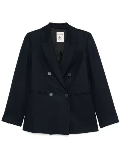 Semicouture Double-breasted Blazer In Blue