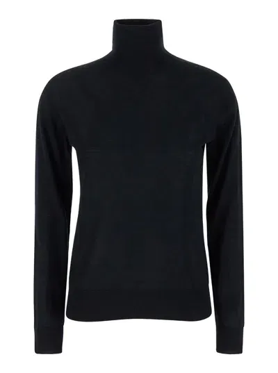 Semicouture High Neck Wool Pull In Black