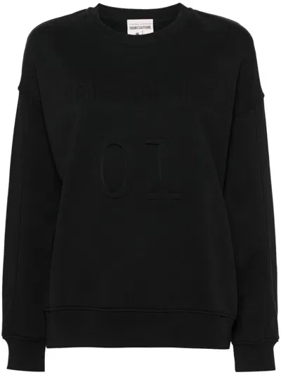 Semicouture Logo-embossed Sweatshirt In Black