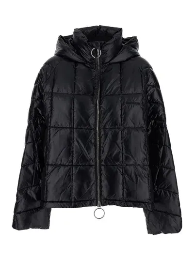 Semicouture Puffer Cropped Coat In Black