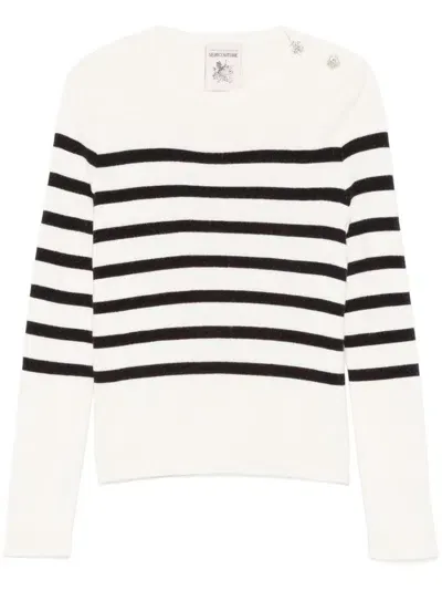 Semicouture Striped Sweater In White