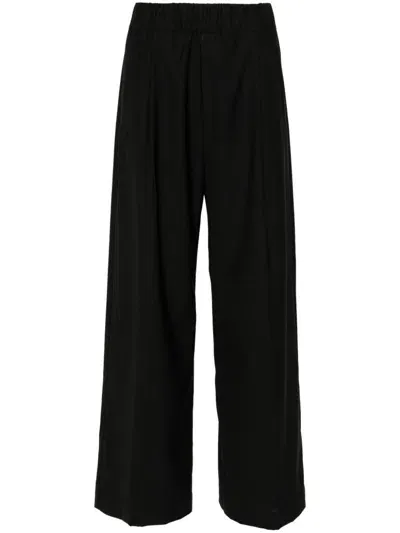 Semicouture Wide-leg Trousers In Black