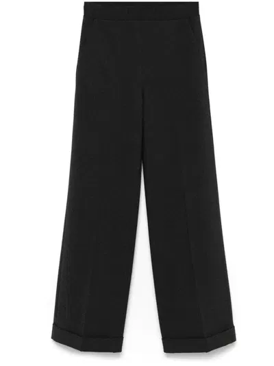 Semicouture Wide-leg Trousers In Black