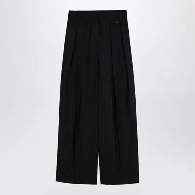 Semicouture Wool-blend Adesia Trousers In Black