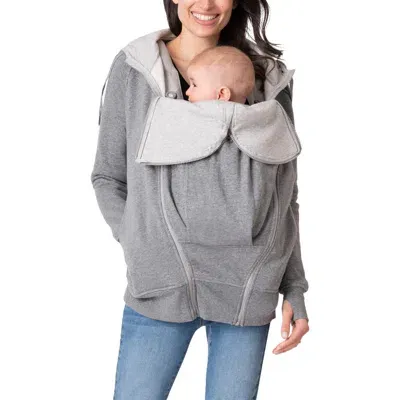 Seraphine 3-in-1 Maternity Zip Hoodie In Dark Grey