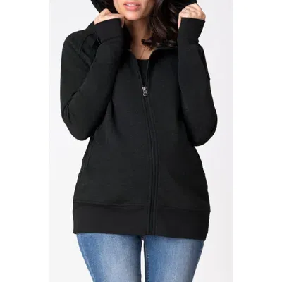 Seraphine Conner 3-in-1 Maternity Zip Hoodie In Black