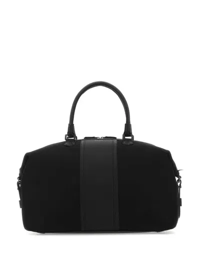 Serapian Leather Messenger Bag In Black