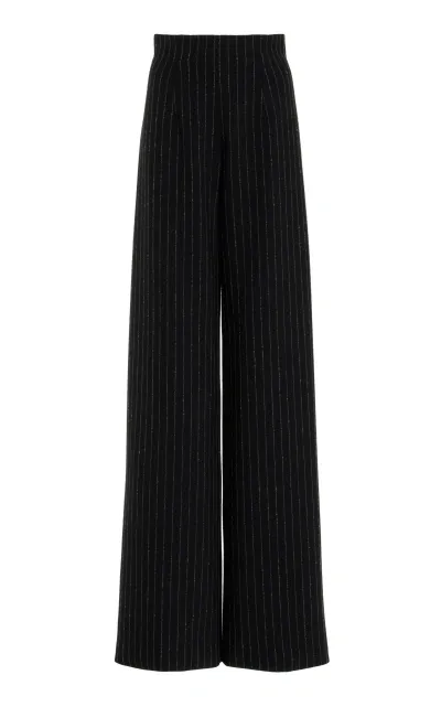 Sergio Hudson Signature Wool-blend Straight-leg Pants In Black