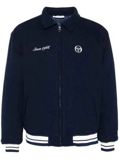 Sergio Tacchini Borotra Varsity Jacket In Blue