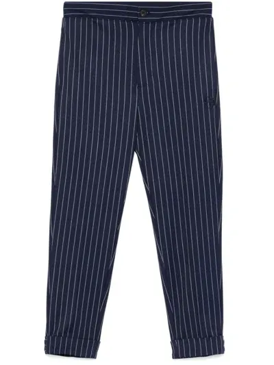 Sergio Tacchini Gessato Suiting Track Pants In Blue