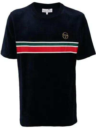 Sergio Tacchini Logo Embroidered Short Sleeves T-shirt In Blue