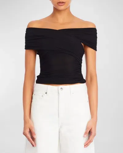 Ser.o.ya Aruba Mesh Off-the-shoulder Top In Black