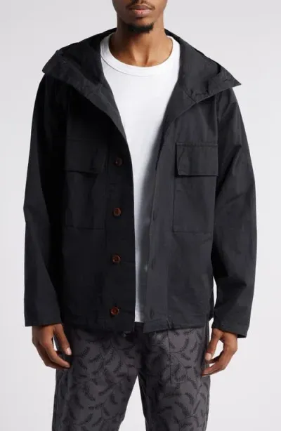 Service Works Allotment Hooded Cotton Twill Parka In Black