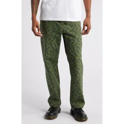 Service Works Branch Print Cotton Twill Chef Pants In Olive