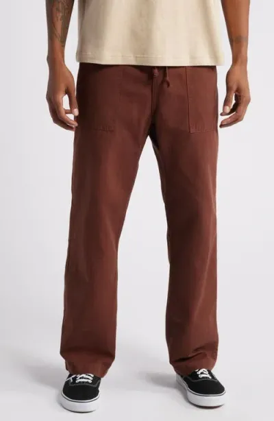 Service Works Elastic Waist Cotton Canvas Chef Pants In Brown