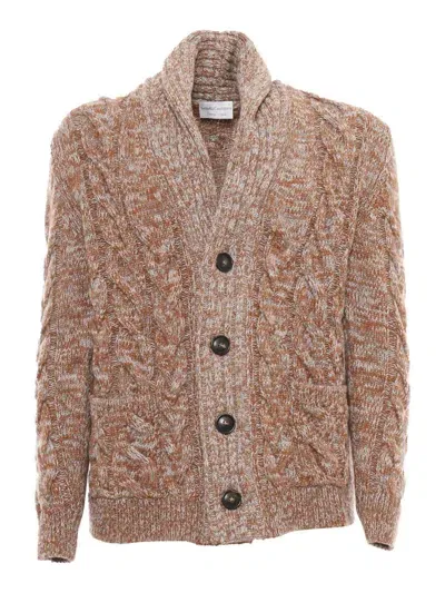 Sette Fili Cashmere Cardigan In Brown