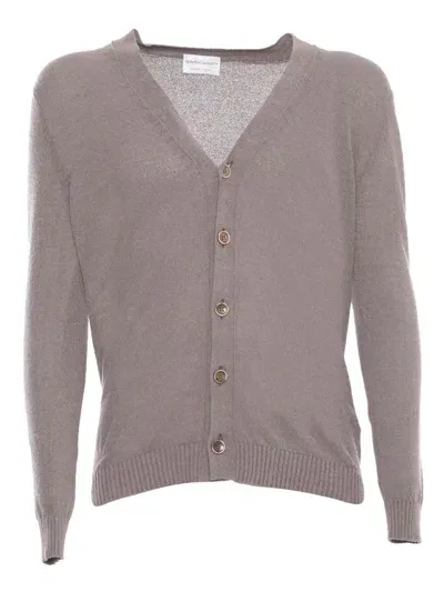 Sette Fili Cashmere Brown Bouclé Cardigan