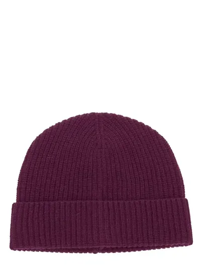 Seven Gauge Ribbed Beanie In Purple