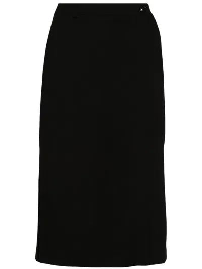 Seventy Side-slits Midi Skirt In Black