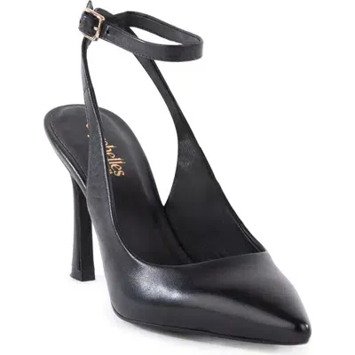 Seychelles Girl Boss Ankle Strap Pointed Toe Pump In Black Leather