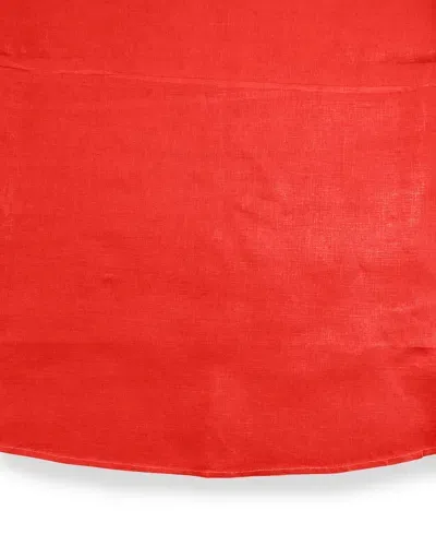 Sferra Hemstitch Round Tablecloth, 90"dia. In Red