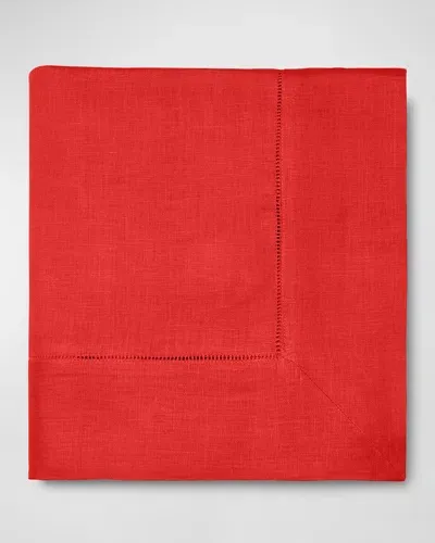 Sferra Hemstitch Tablecloth, 66" X 140" In Red