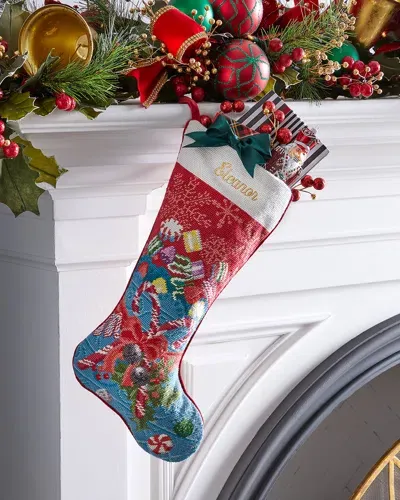 Sferra Retro Candy Holiday Stocking In Multi