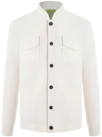 Shanghai Tang Five-button Shirt Jacket In White