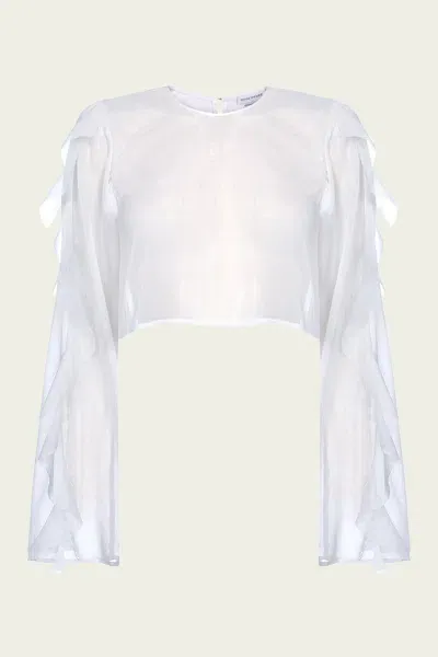 Shani Shemer Thoma Cropped Shirt In Cream In White