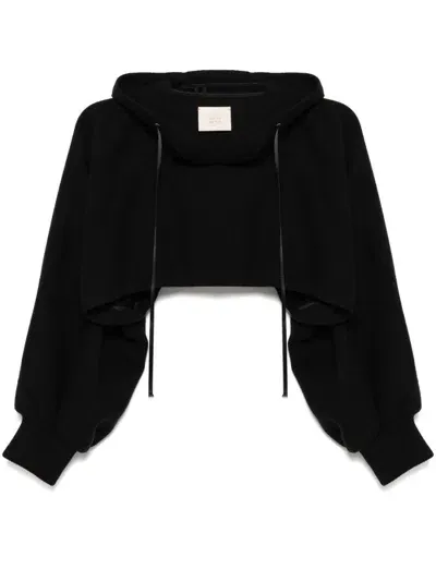 Shanshan Ruan Yak Hooded Top In Black