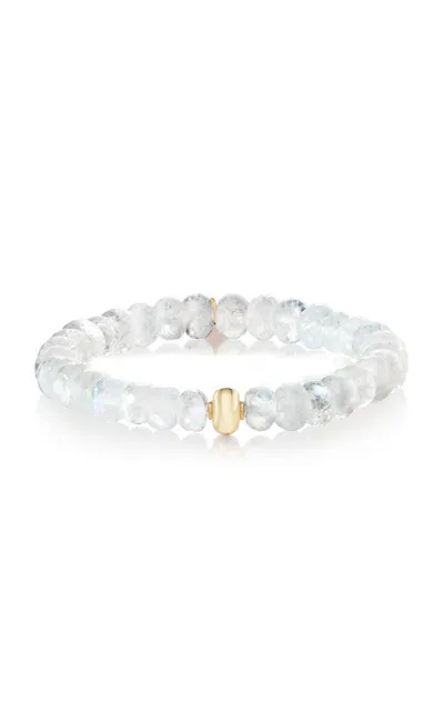 Sheryl Lowe 14k Yellow Gold Moonstone Bracelet In Clear