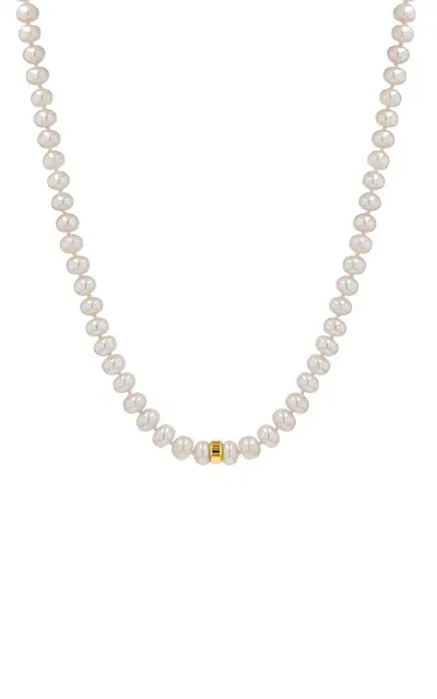 Sheryl Lowe 14k Yellow Gold Pearl Necklace In White