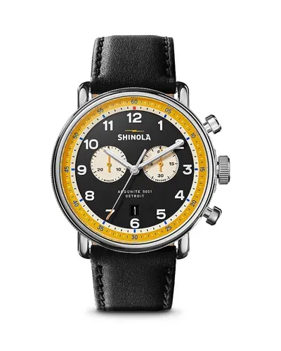 Shinola Canfield Model C56 Chronograph, 43mm In Black