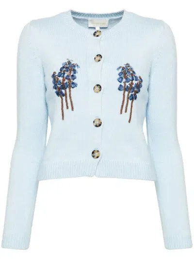 Shushu-tong Bead-embellishment Cardigan In Blue