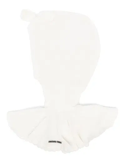 Shushu-tong Bow-detailed Balaclava In White