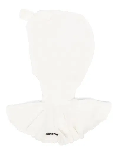 Shushu-tong Bow-detailed Balaclava In White