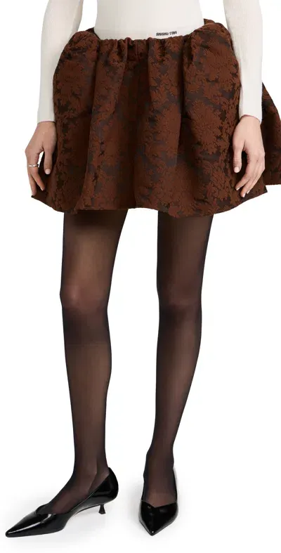 Shushu-tong Bow Knots Short Skirt Brown