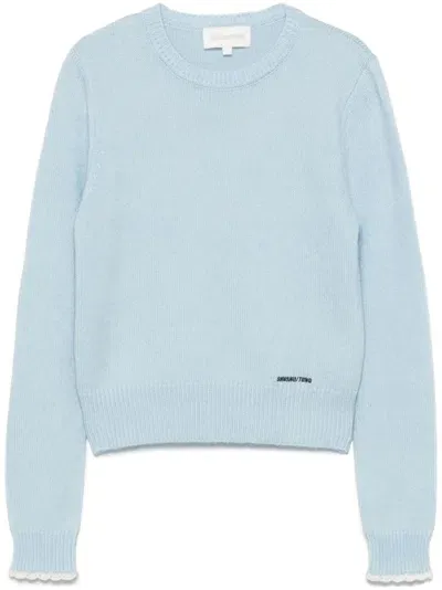 Shushu-tong Logo-embroidered Sweater In Blue