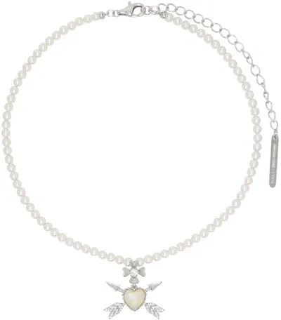 Shushu-tong White Yvmin Edition Double Arrow Heart Necklace