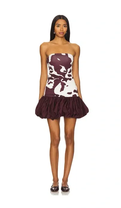 Siedres Roben Strapless Mini Dress In Burgundy