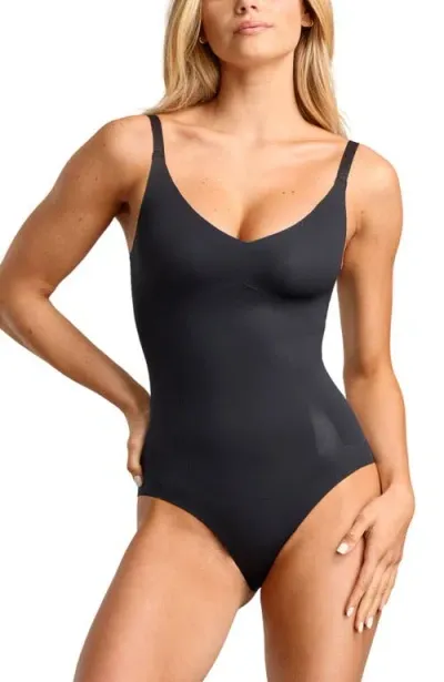 Siella No-show Shapewear One Piece Bodysuit In Black