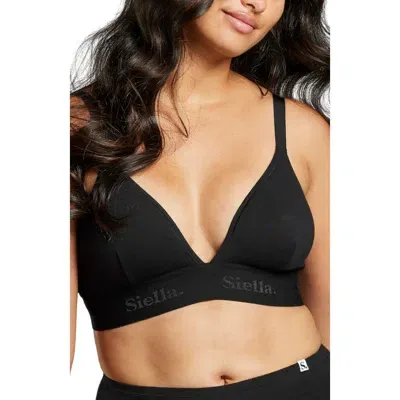 Siella Organic Cotton Triangle Padded Bra In Black