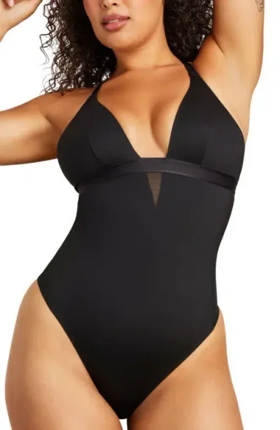 Siella Sexy Smooth Shaping Bodysuit In Black