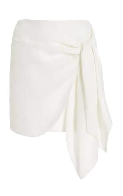 Significant Other Celeste Linen-blend Mini Skirt In White