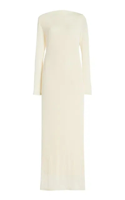 Significant Other Luna Draped-back Jersey Maxi Dress In White