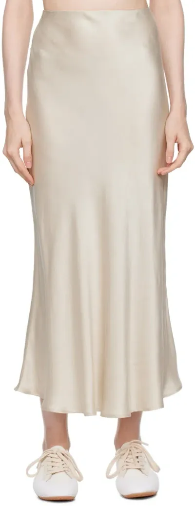 Silk Laundry Beige Bias-cut Maxi Skirt In Hazelnut